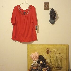 NWT Studded Collar Short Sleeve Shirt!*